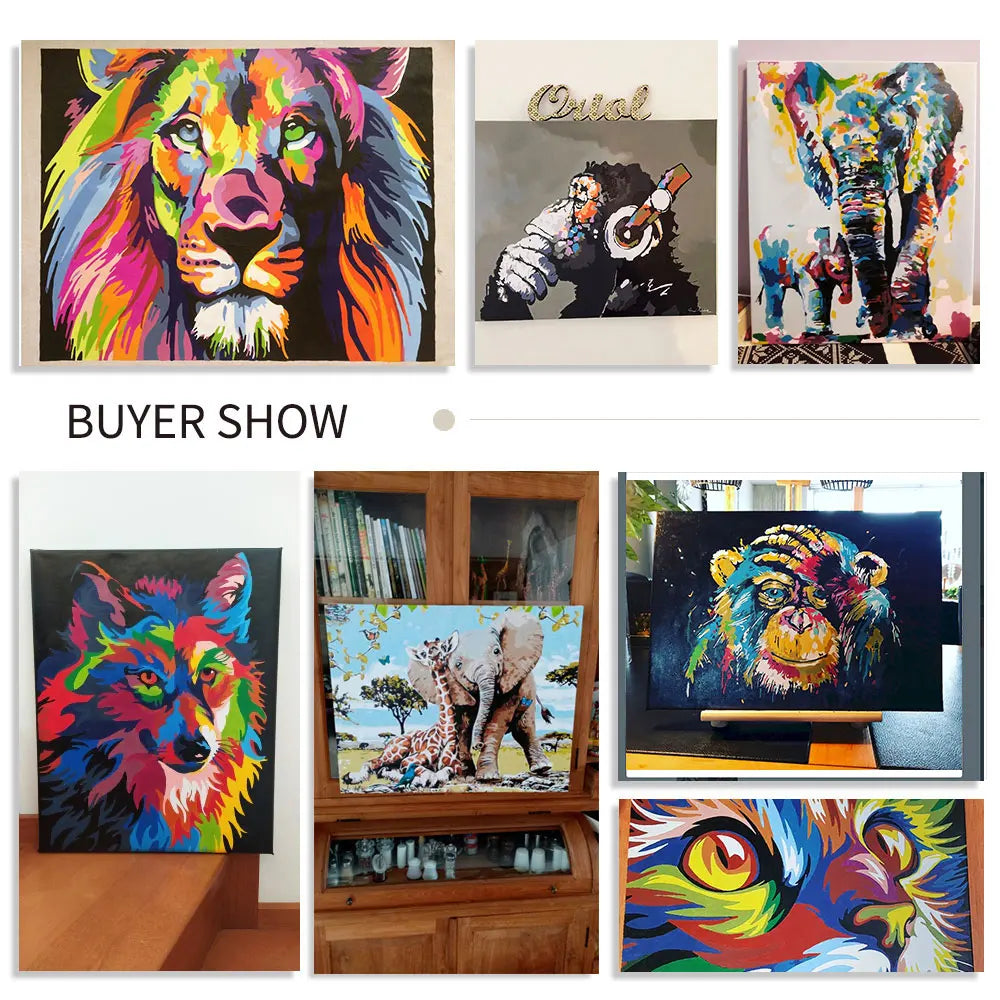 GATYZTORY Acrylic Painting By Numbers For Adults Crafts Color Flower Diy Crafts Coloring By Number Home Decors Drawing On Canva