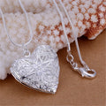 925 Sterling Silver Photo Frame Pendant Necklace 18/20/22/24 Inch Snake Chain For Woman Charm Wedding Fashion Jewelry
