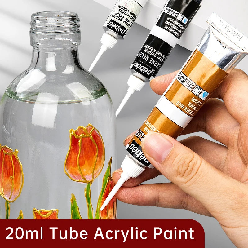 Acrylic Paint 20 ML Waterproof Acrylic Paint Tube for Wood/Canvas/Fabric/Glass Pigments Artist Drawing Supplies