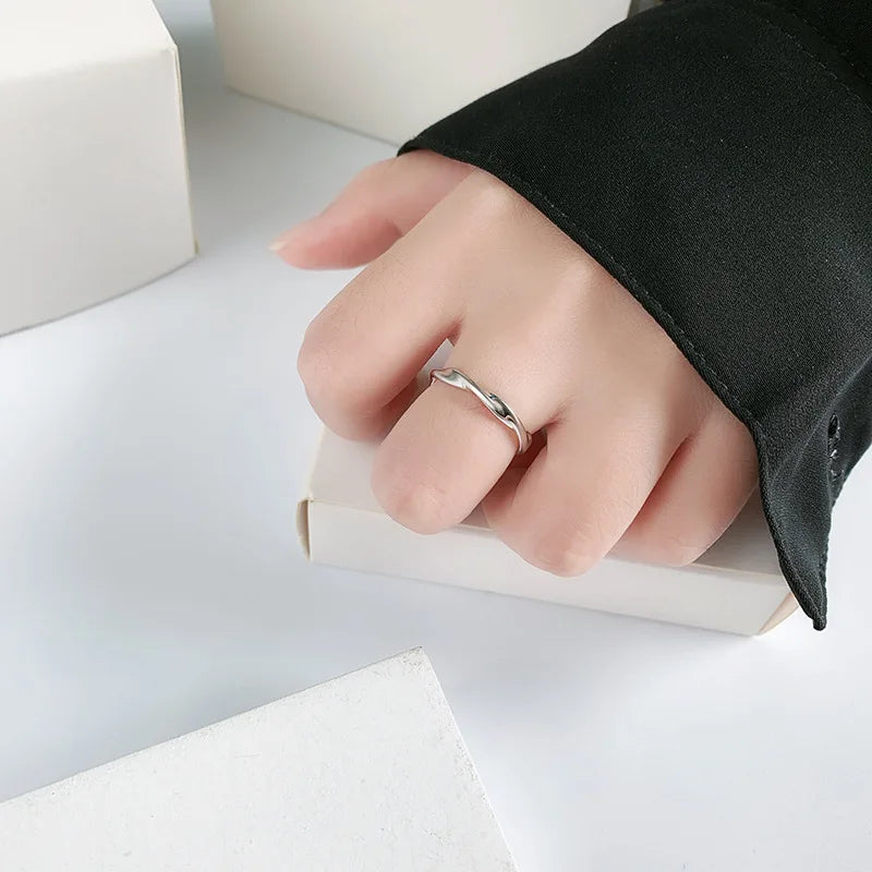 925 Sterling Silver Simple Twisted Wire Rings For Women Wedding Fine Jewelry Gift Wholesale