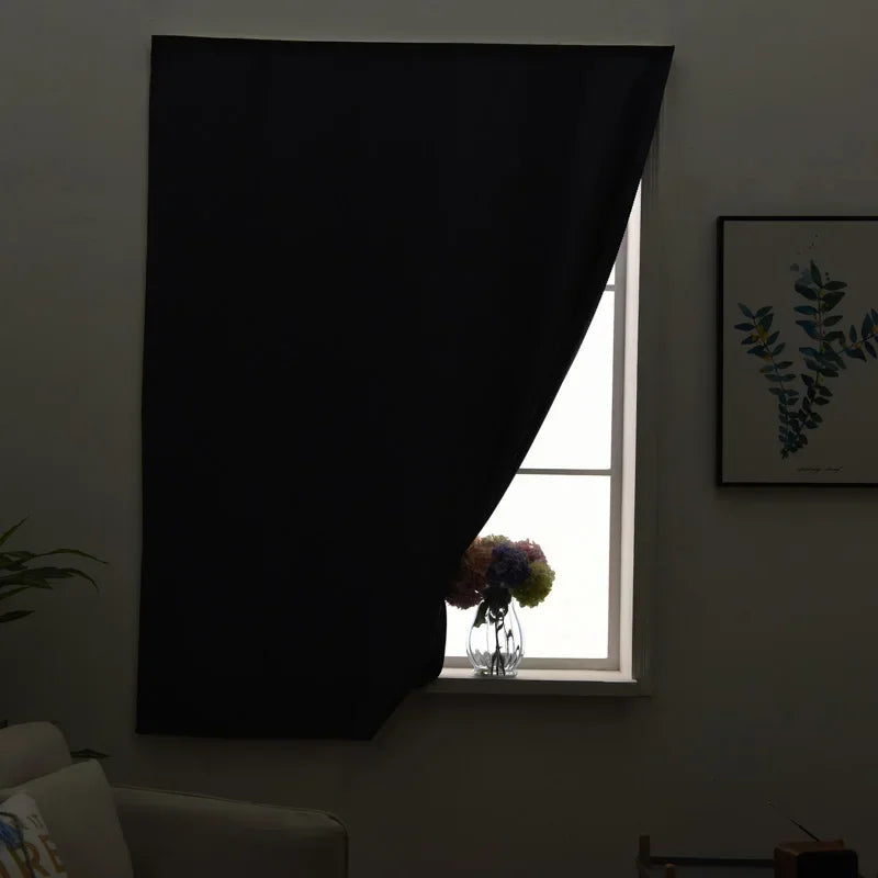 No Drilling 99% Blackout Bedroom Bay Windows Modrn Short Curtains for Living Room Blinds Easy Install Door Kitchen