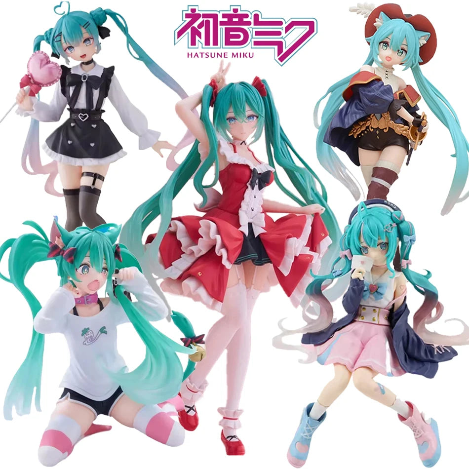 20CM Anime Hatsune Miku X Cinnamoroll Figure Anime Peripheral Collectible Models Decorative Decorations Children Kawaii Gift‘s