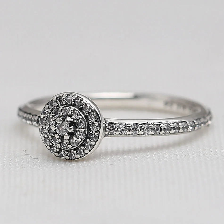 Authentic 925 Sterling Silver Jewelry Radiant Elegance Ring for Women Girl Wedding Birthday Party Gift Fine Jewelry