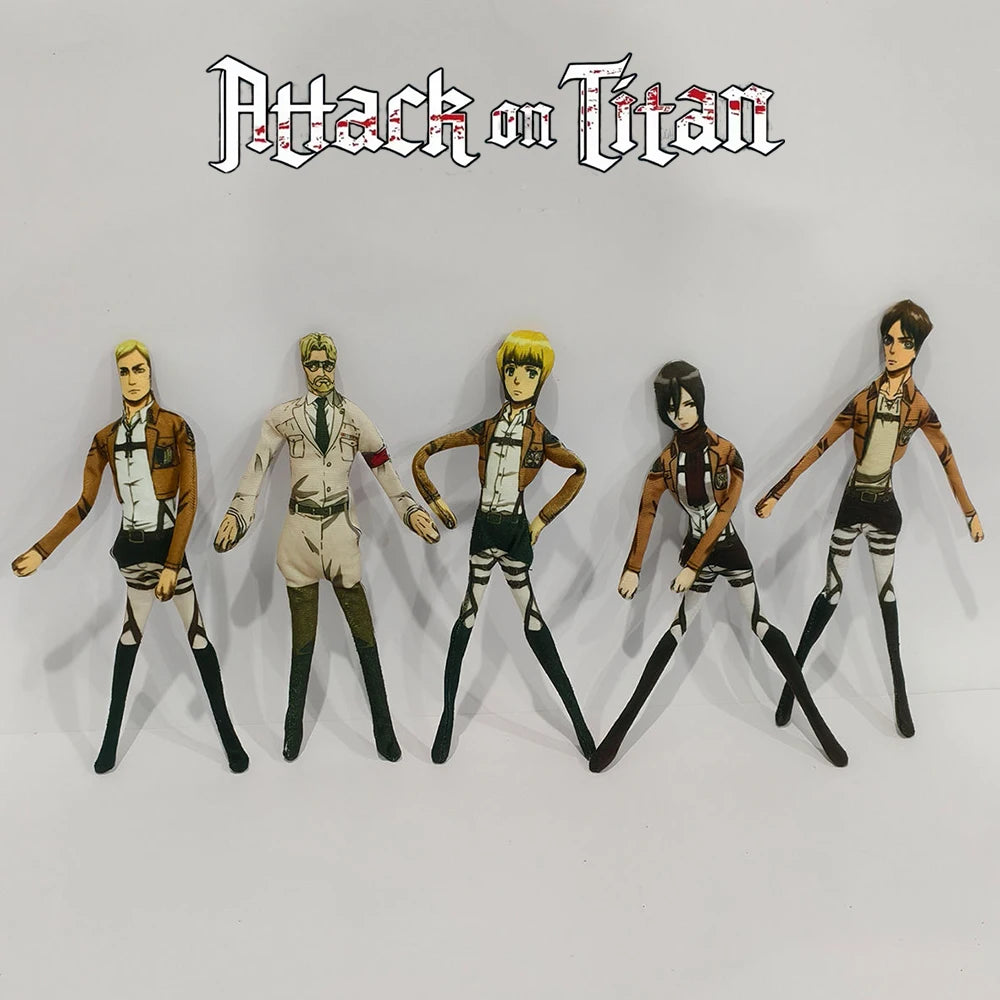 Anime Attack on Titan Rivaille Ackerman Eren Jaeger Cosplay Doll Plush Stuffed Dolls Abstract Wire Skeleton Halloween Props