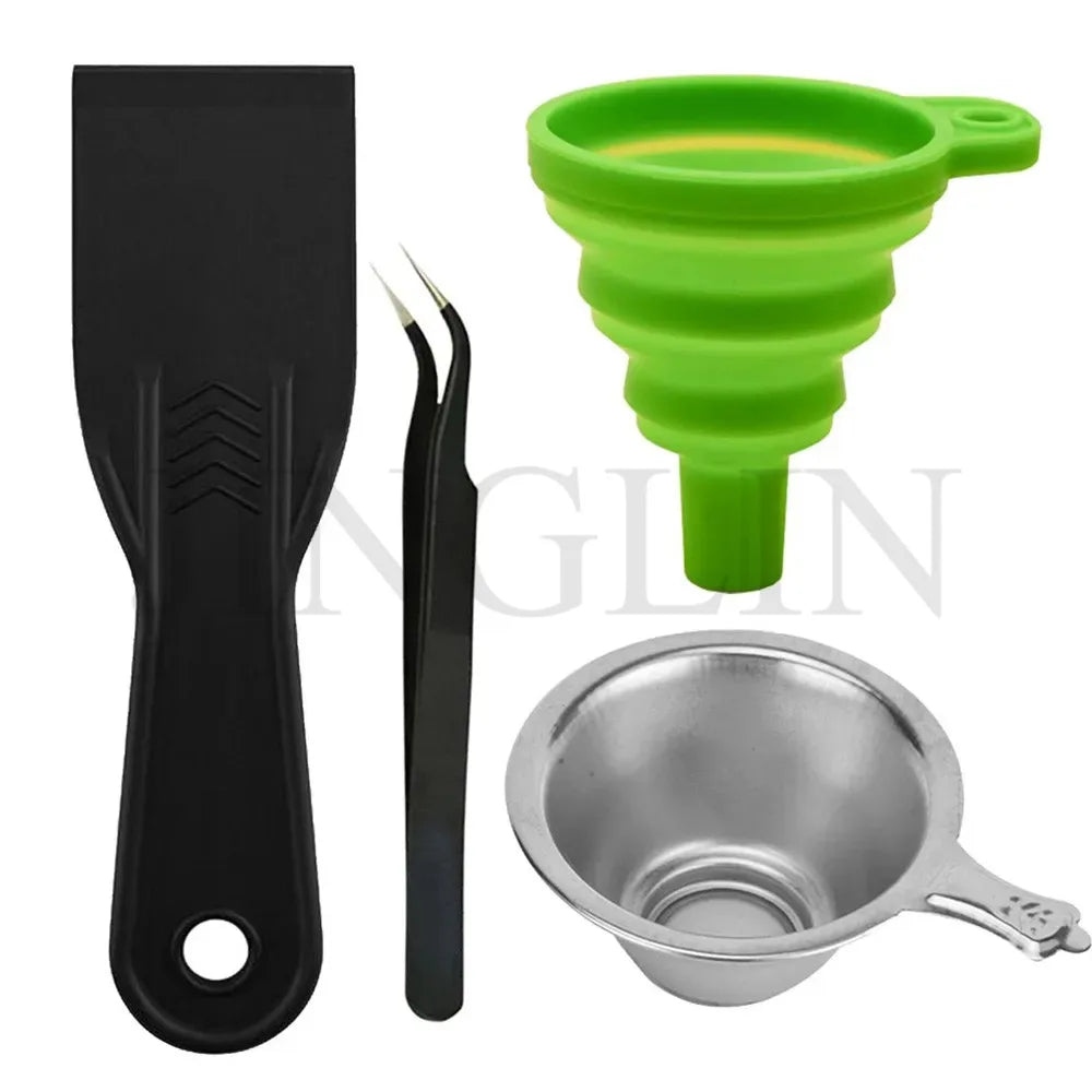 3D Printer parts Silicon Funnel+Metal UV Resin Filter Cup+tweezers+SLA Resin Special Tool Shovel for Photon DLP Parts