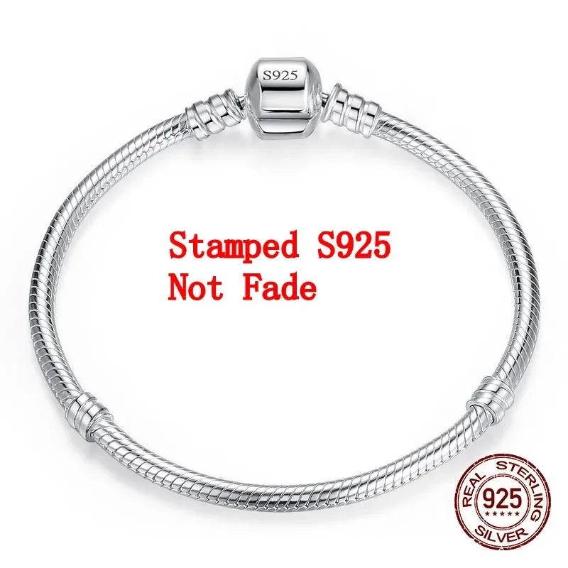 925 Sterling Silver Charm European Bracelet Soft Smooth Snake Bone Bracelets for Women
