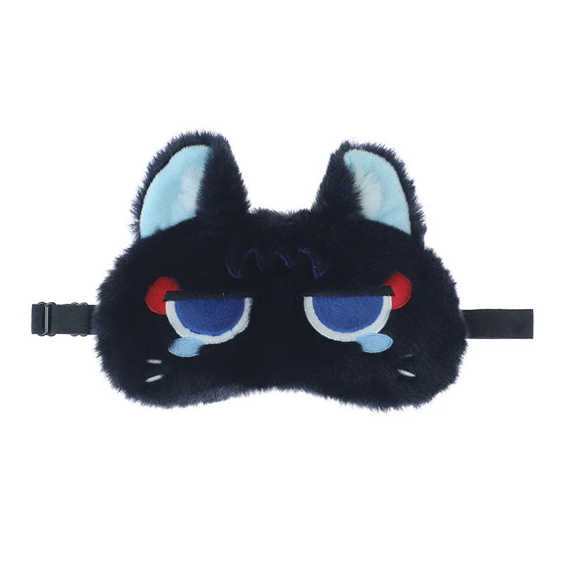 Game Scaramouche Cat Sleep Mask Cosplay Impact Wanderer Kawaii Plush Cats Cartoon Blindfold Soft Wearing Friends Xmas Gifts