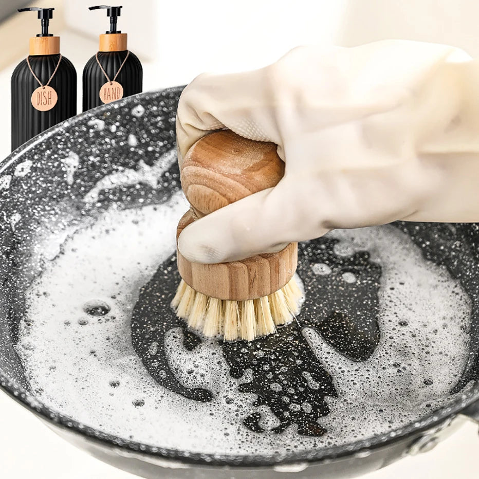 Kitchen Black Dish Soap Dispenser Bottle Set with Tags Counter-top Hands Soap & Dish Soap Storage Container for Home Decor