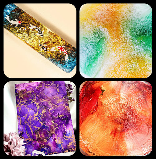 1 Set Art Ink Alcohol Epoxy Resin Pigment Kit Liquid Colorant Dye Diffusion Pigment Epoxy Resin Jewelry Making Crafts Art Dye