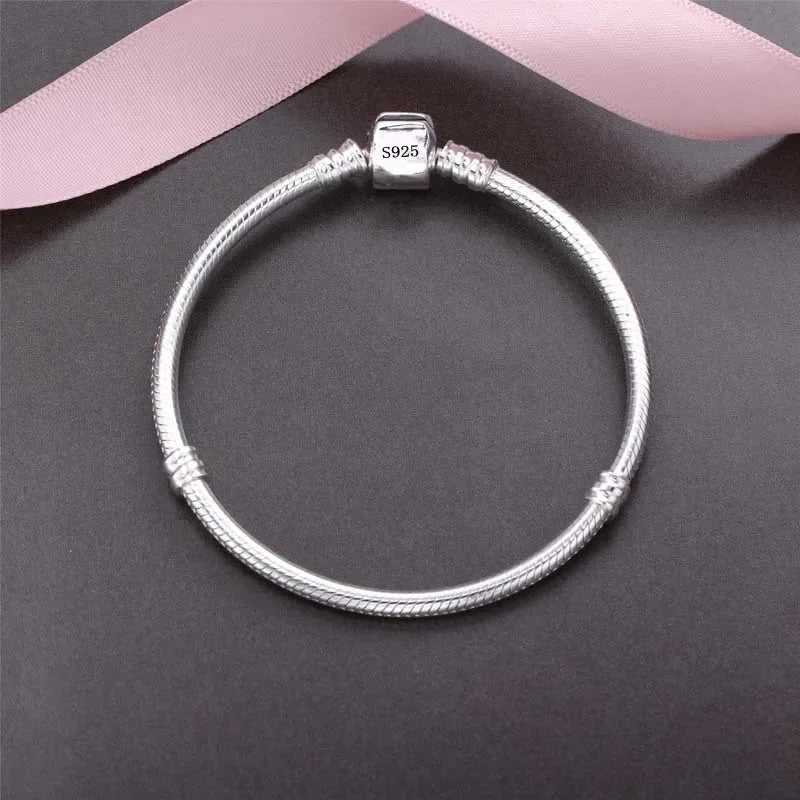925 Sterling Silver Charm European Bracelet Soft Smooth Snake Bone Bracelets for Women