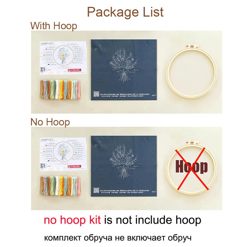 Nature Scenery Embroidery Kit for Beginners with Pattern, Needlepoint Starter Kits for Adults, Embroidery Set