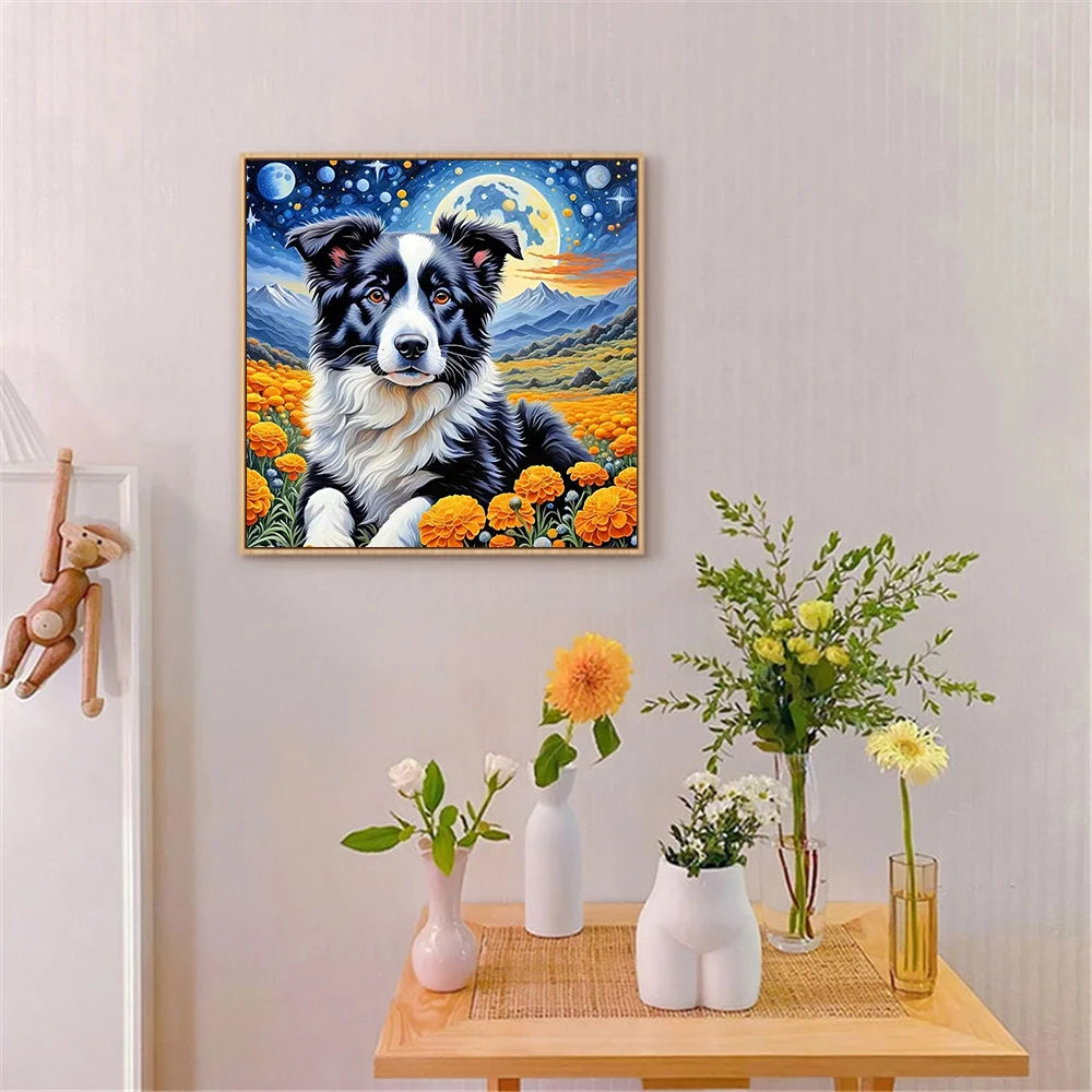 Brushstroke  Painting By Numbers Dog Animal Coloring By Numbers Handmade Europe Decorative For Home Modern Diy Gift Home Decorat