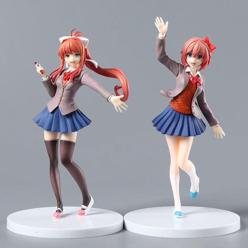 Doki Doki Literature Club! Sayori Monika PVC Anime Figurine Model Toy Figure Collection Doll Gift