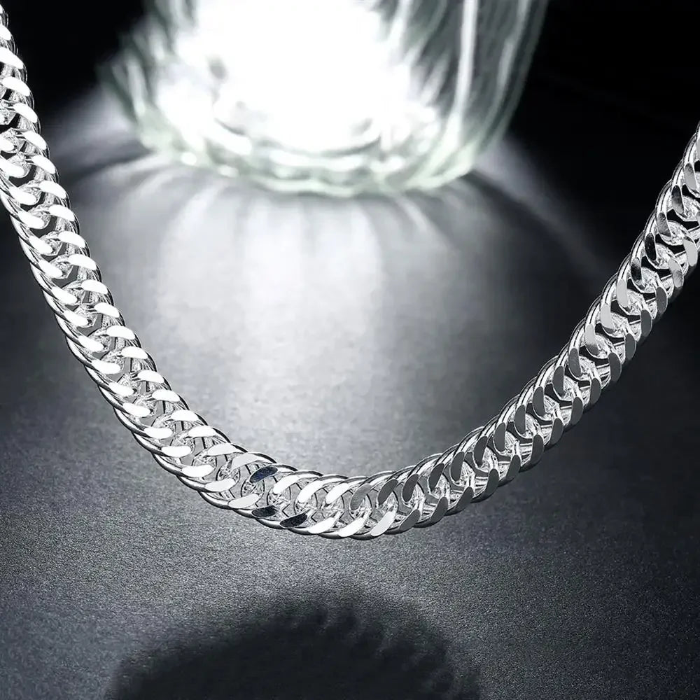 6MM chain 925 Sterling Silver Necklaces for Women Men Charm fashion Jewelry wedding Party Holiday gift 45-60cm