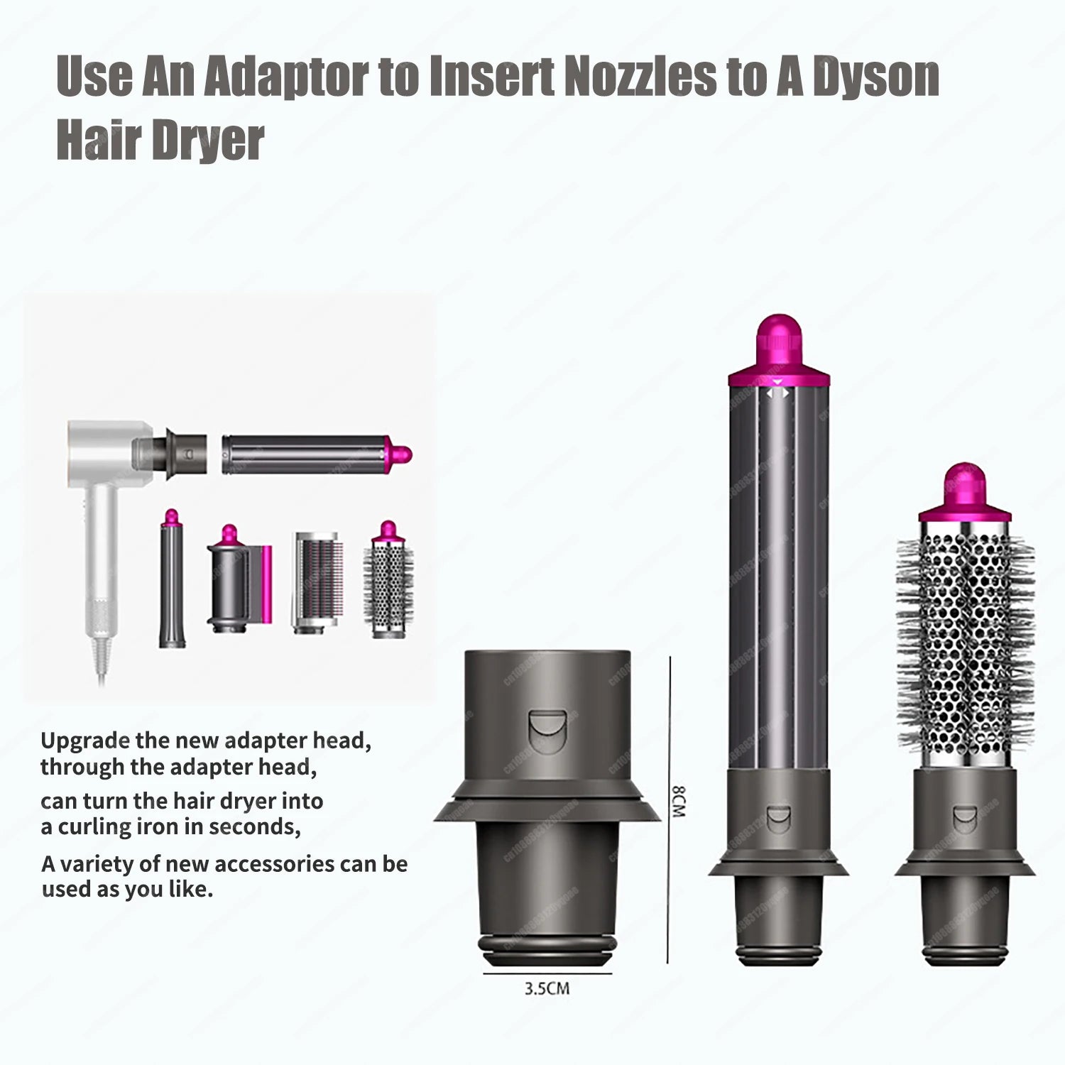 Fits Dyson Airwrap HS01 HS05 Hair Styling Nozzle Brush Anti fly Hair Nozzle For Dyson Hair Dryer Accessories Auto Hair Curling