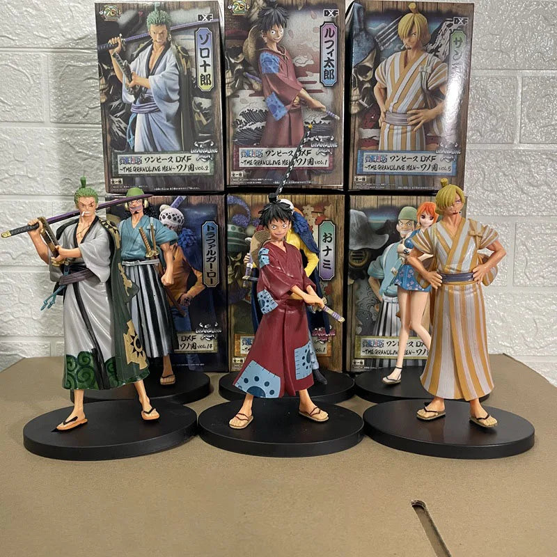 One Piece 17cm Anime Figure Luffy Zoro Chopper Yamato Nami Robin Anime Statue Action Figure Collection Model Kid Toy