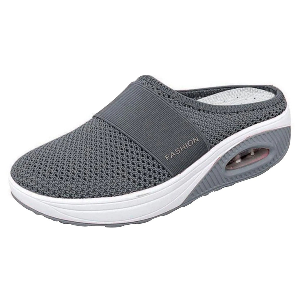 Slip-On Women'S Walking Sandals,Breathable Mesh Casual Shoes Breathable With Arch Support Knit Shoes Thickened Soft Sole