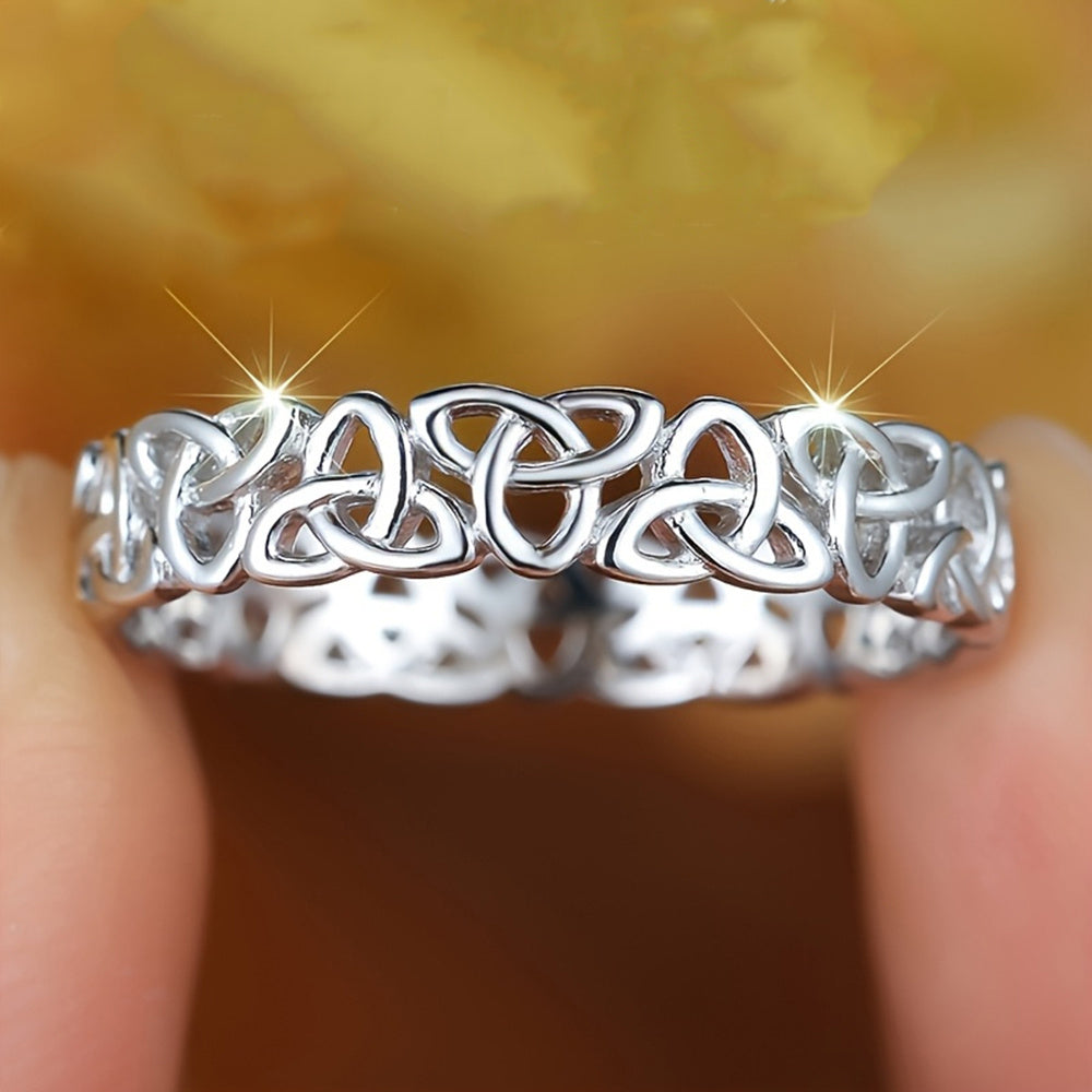 Easy Romantic Celtic Knot Promise Ring for Women Men Wedding Party Casual Wear Versatile Ring Jewelry Valentine'S Day Gift