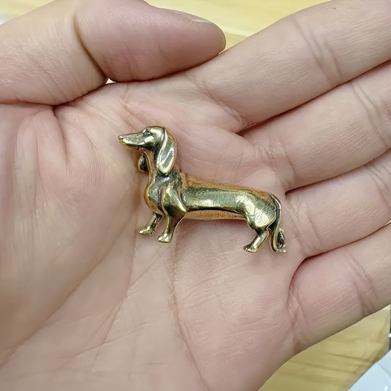 Collectible Figurines ，1 Vintage Brass Dachshund Figurine - Perfect for Decor and Animal Collectors, Ideal Gift - No Electricity Needed, Metal Ornament