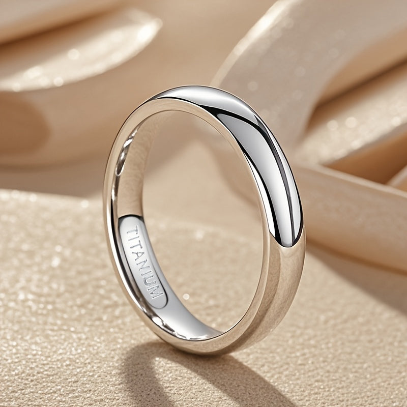 4Mm Sterling Silver Wedding Rings For Men And Women White Dome High Polished Engagement Promise Rings Couple Valentine'S Day Anniversary Comfort Fit