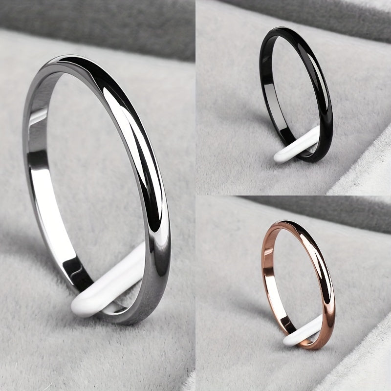 1pc 2MM Smooth Spherical Sterling silver Ring 18K Gold Plated
