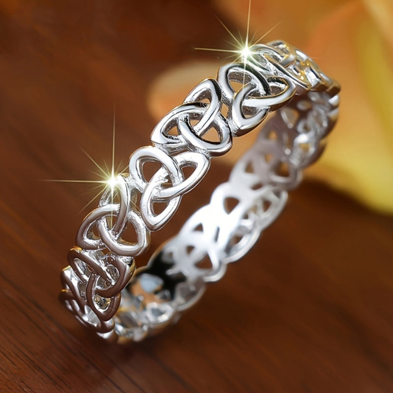 Easy Romantic Celtic Knot Promise Ring for Women Men Wedding Party Casual Wear Versatile Ring Jewelry Valentine'S Day Gift